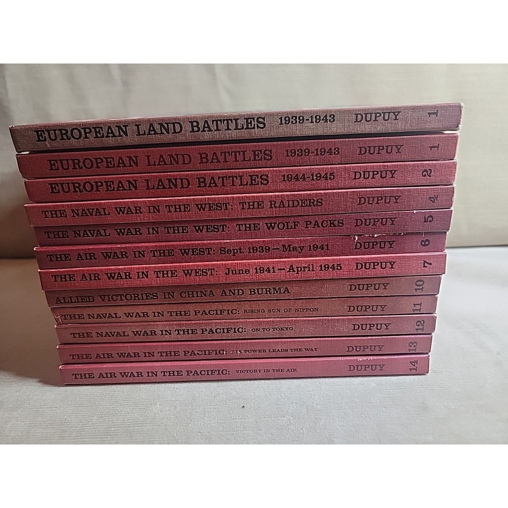 The Military History Of World War II Book Set By Trevor Nevitt Dupuy Lot Of 12